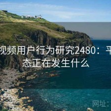 蜜桃视频用户行为研究2480：平台生态正在发生什么