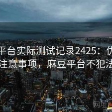 麻豆平台实际测试记录2425：优缺点与注意事项，麻豆平台不犯法吗