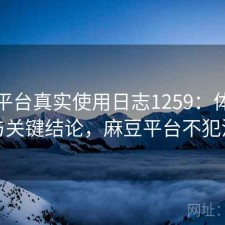 麻豆平台真实使用日志1259：体验变化与关键结论，麻豆平台不犯法吗