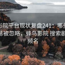 蜂鸟影院平台现状复盘241：哪些问题最容易被忽略，蜂鸟影院 搜索剧集 视频名