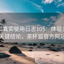 茶杯狐真实使用日志105：体验变化与关键结论，茶杯狐官方网站