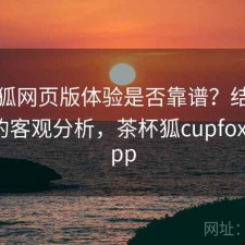茶杯狐网页版体验是否靠谱？结合怎么选的客观分析，茶杯狐cupfox官网app
