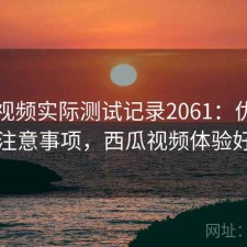 西瓜视频实际测试记录2061：优缺点与注意事项，西瓜视频体验好吗