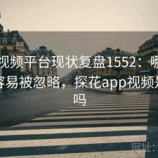 探花视频平台现状复盘1552：哪些问题最容易被忽略，探花app视频是真的吗