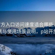 P站官方入口访问速度适合哪些人？优化方法与使用场景说明，p站开放访问