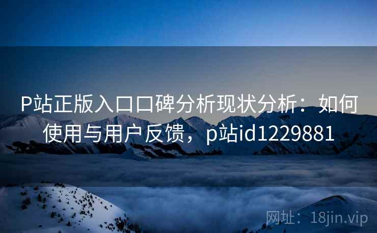 P站正版入口口碑分析现状分析：如何使用与用户反馈，p站id1229881  第1张