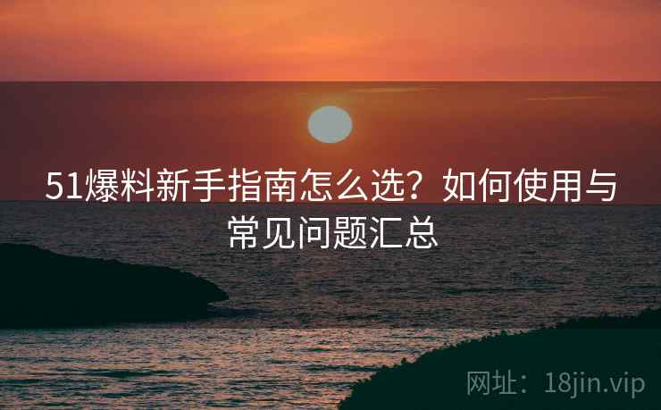51爆料新手指南怎么选？如何使用与常见问题汇总  第1张