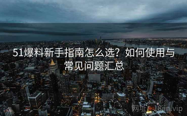 51爆料新手指南怎么选？如何使用与常见问题汇总  第2张