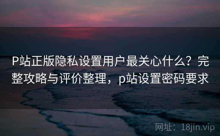 P站正版隐私设置用户最关心什么？完整攻略与评价整理，p站设置密码要求  第1张