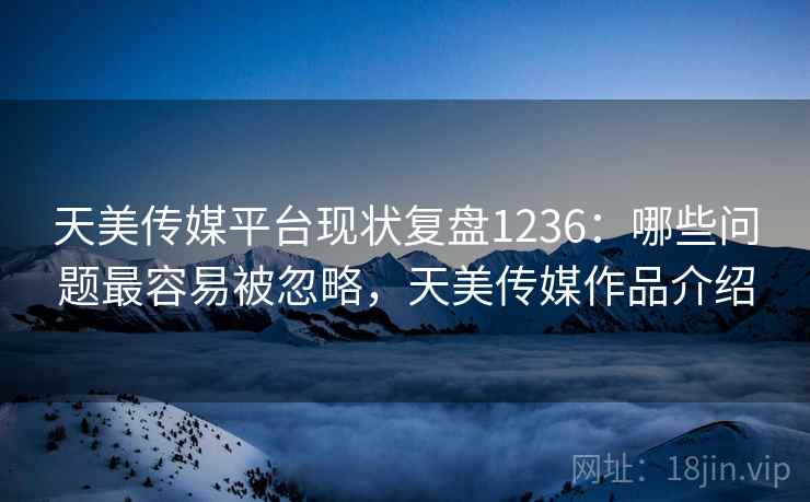 天美传媒平台现状复盘1236：哪些问题最容易被忽略，天美传媒作品介绍  第2张